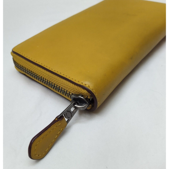 Coach Yellow Leather Zip Around Credit Card Wallet - Picture 9 of 16